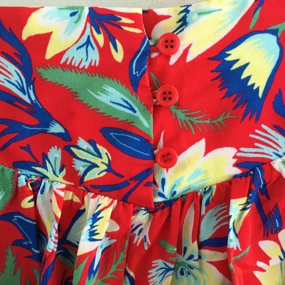 Anthropologie x The Korner Mini Tennis Skirt Coquette Floral Red Yellow Flowy M - Picture 12 of 13